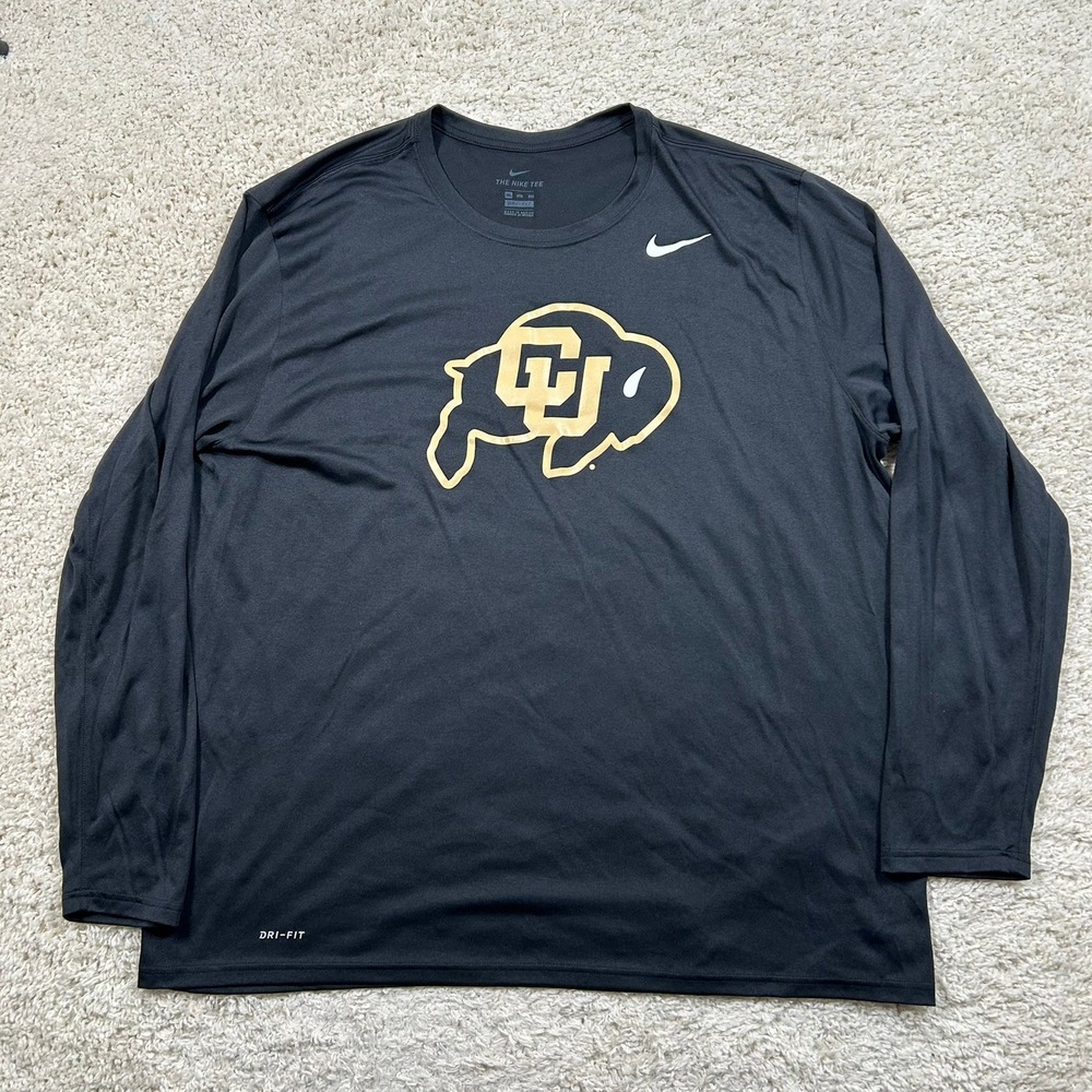 Nike Shirt 3XL Black Colorado Buffaloes Dri-FIT Long Sleeve Tee Performance
